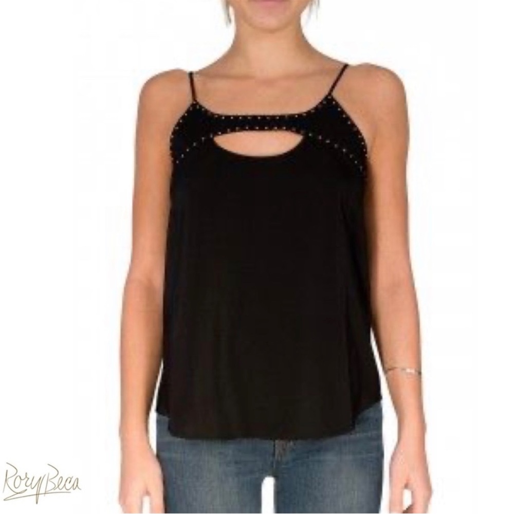 Rory Beca Black Camisole with Stud Accents